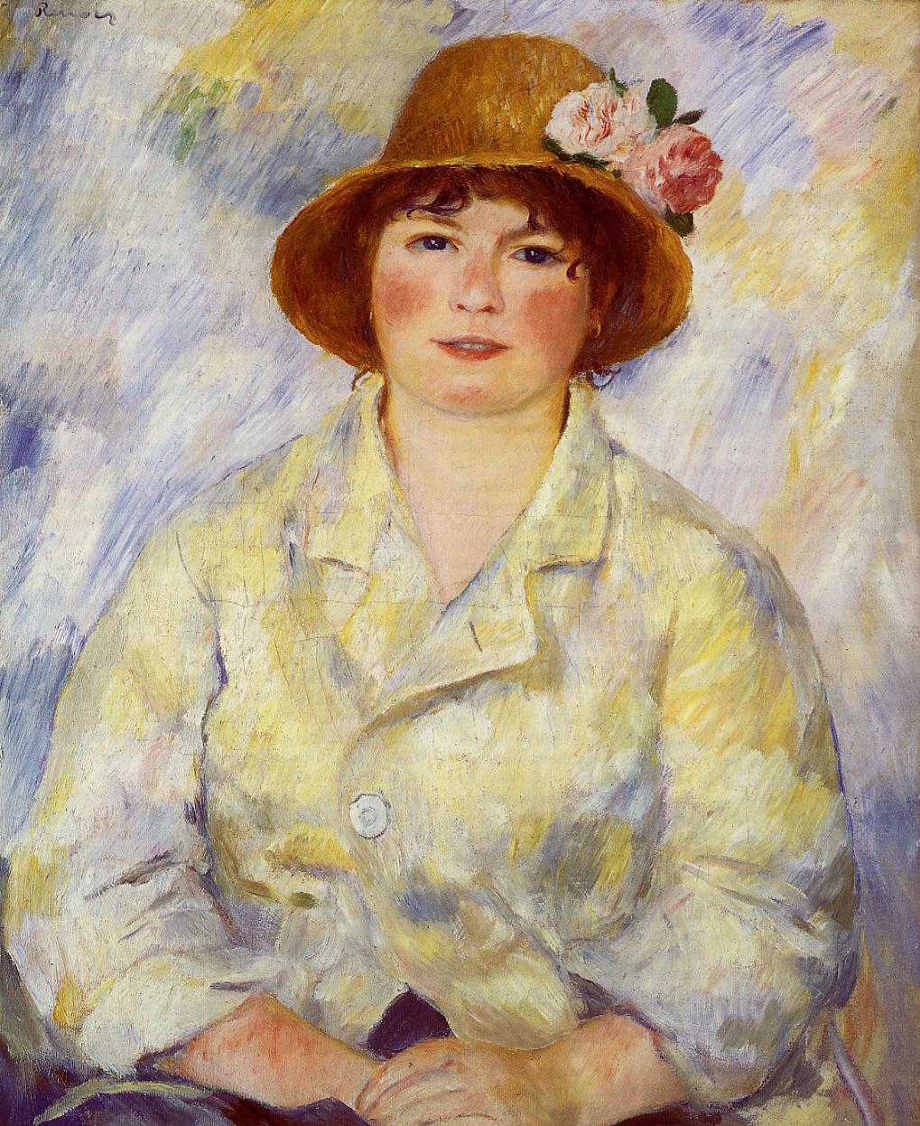 Aline Charigot (future Madame Renoir) - Pierre-Auguste Renoir painting on canvas